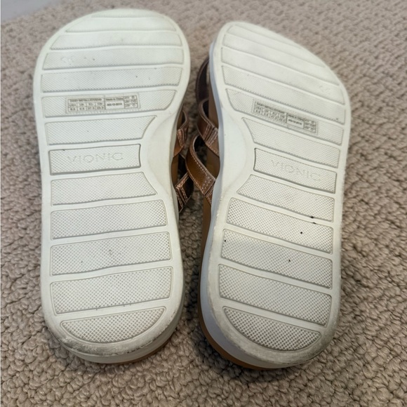 VIONIC Daisy Metallic Sandal Slides in Rose Gold‎ Leather size 6.5 - Picture 4 of 9